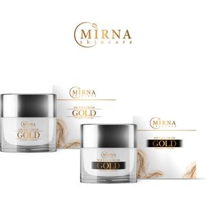 MirnaSkincare Bundel - Goud 24K - Dagcrème & Nachtcrème - Natuurlijk Gezichtcrème - Collageen & Retinol - SPF30 - Moederdag - Cadeau