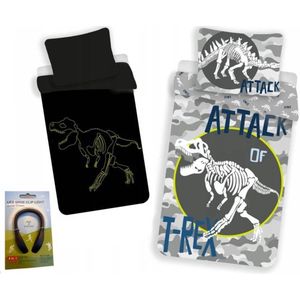 Kinderbeddengoed Katoen T-Rex Glow-in-the-dark 140x200 cm