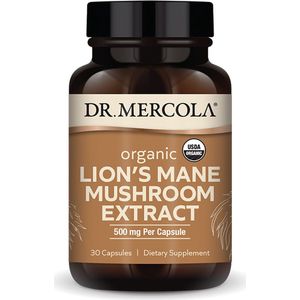 Dr. Mercola - Organic Lion's Mane Mushroom Extract - Hericium - Pruikzwam - 500 mg - 30 capsules
