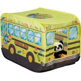 Relaxdays Pop Up Speeltent Schoolbus - Kindertent Tuin - Opvouwbare Kinderspeeltent Binnen