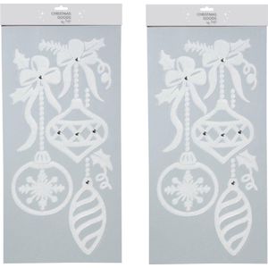 2x stuks velletjes raamstickers rendier 49 cm - Raamversiering/raamdecoratie stickers kerstversiering