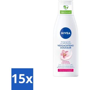 15 x Nivea - Gezichtsreiniger - Droge en Gevoelige Huid - Amandelolie - Hydramine - 200 ml - Make-up Remover - Milde Reiniging - Verzorging - Hydratatie - Kalmerend