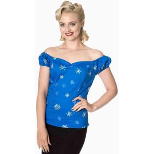 Dancing Days Off shoulder top -XS- ROMANCE LIVES Blauw