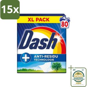 15 x Dash – Waspoeder – Wasdraad Fris – 4,4 kg - Grootverpakking - Waspoeder - Wasdraad Fris - Fris Was - Waspoeder Voor Koude Was - Anti-residu Waspoeder
