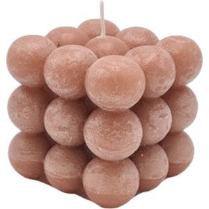 Bubble candle - 20 branduren - Oud Roze - 8x8x8 cm