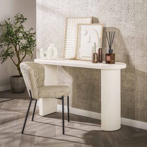 LifestyleFurn Ovale Sidetable Macie - Marmercomposiet - 140cm