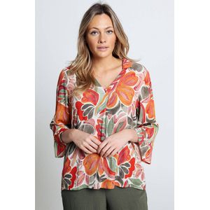 Cassis Rechte blouse met bloemenmotief