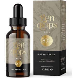 Eureleaf Zendrops CBD olie - 20% - olijfolie - 10ml natuurlijke hennepolie, milder van smaak, vol spectrum CBD, Europees natuurproduct, Vegan olie, Cannabidiol