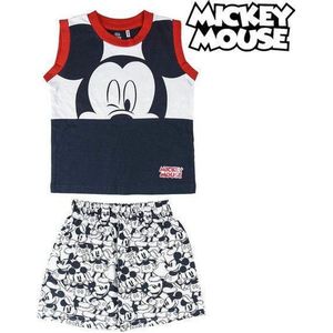 Disney- Mickey Mouse -kleuter/kinder - singlet - shortama - pyjama - 100% Jersey katoen- blauw- maat 110