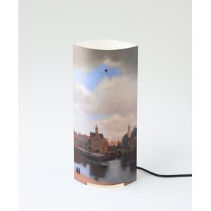 Packlamp - Tafellamp normaal - Gezicht op Delft - Vermeer - 30 cm hoog - ø12cm - Inclusief Led lamp