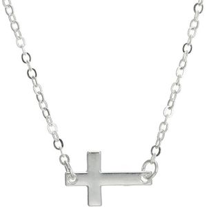 Kasey Faith Ketting - Kruisje hanger aan ketting  - Zilverkleurig