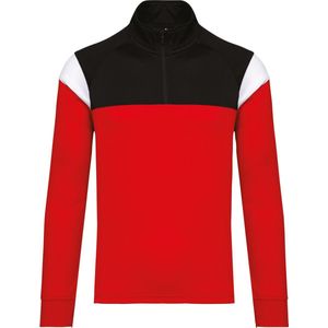 PROACT® Trainingssweater 1/4 rits uniseks PA387 - Sporty Red / Black - XXL