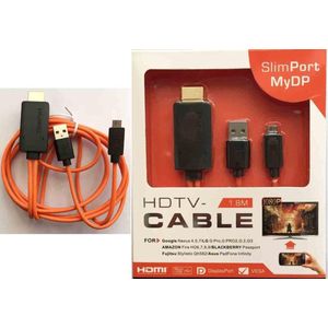 Slimport/MyDP  to HDMI Adapter with 1.8M Cable (Orange)