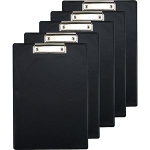 Clipboard/klembord/memobord voor documenten - 10x - zwart - A4 formaat - kunststof