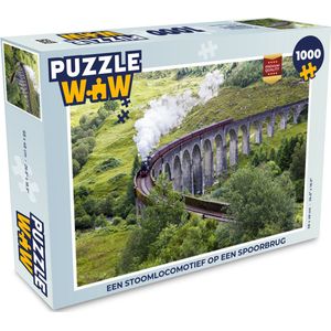 Puzzel Een stoomlocomotief op een spoorbrug - Legpuzzel - Puzzel 1000 stukjes volwassenen