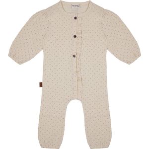 Frogs and Dogs - Onesie met stippen | Beige - Katoen - Maat 50/56