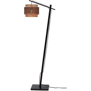 GOOD&MOJO Vloerlamp Bhutan - Bamboe Zwart/Naturel - 55x31x150cm - - Staande Lamp Voor Woonkamer