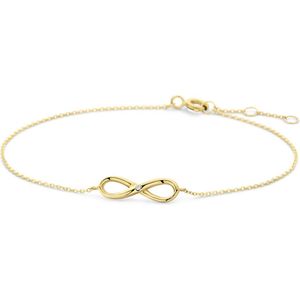 9NBG-0963 – New Bling - 14K geelgouden armband – infinity symbool – met zirkonia - 18cm