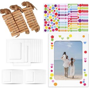 30pcs Kraft Paper Photo Frame Garland with Clips and Strap for Birthday Wedding DIY - 15x10cm Picture