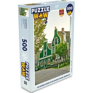 Puzzel De groene huizen op de Zaanse Schans, Nederland - Legpuzzel - Puzzel 500 stukjes