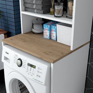 Wren Wasmachinekast | 100% Gemelamineerd Board | 18mm Dik | Wit Walnoot