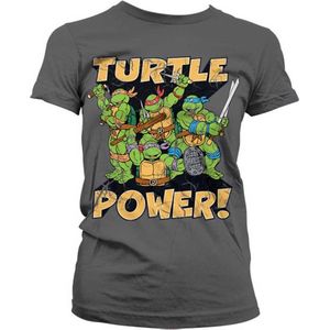 Teenage Mutant Ninja Turtles Dames Tshirt -M- Turtle Power! Grijs