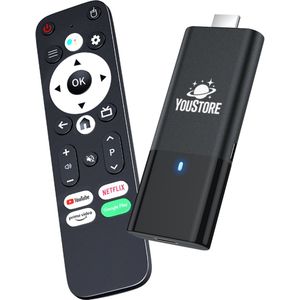 Android TV stick - Chromecast - 4K HD TV - WiFi - Bt 5.0 - Google stemassistent - 16GB Opslag - Eenvoudig te installeren