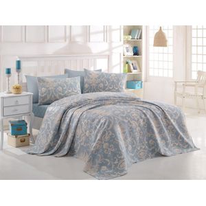 Asir piqué beddenset voor twee personen - Blauw Room - 200 x 235 cm