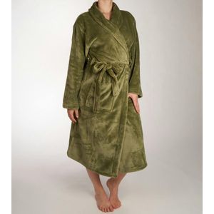 ZoHome Cara Badjas Lang - Fleece - Maat S - Olive Green