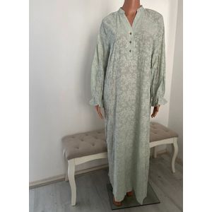 Luchtige Elegante Maxi-Jurk met Borduursels – Lange Damesjurk met Knoopjes en Lange Mouwen – Chic, Comfortabel & Ademend – Perfect voor Lente en Zomer- maat XL