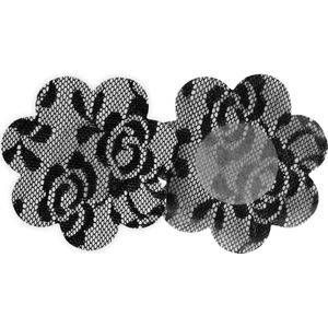 MAGIC Bodyfashion - Luxury Lace Secret Covers - Zwart - Tepelbedekkers - 5 Paar