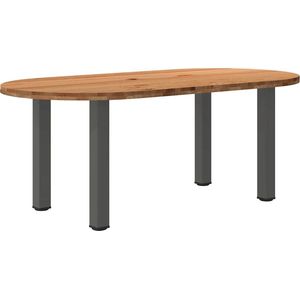 vidaXL - Eettafel - 200x100x74 - cm - ovaal - massief - eikenhout - lichtbruin