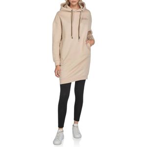 Dames Oversized Hoodie Sweatjurk - Lange Sweater met Capuchon in Beige, Groen en Zwart