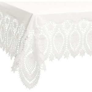 Unique Living - (Tuin)Tafelkleed - Amira Vinyl - 137 x 180  - Ivoor