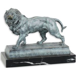 Bronzen beeld - Leeuw - sculptuur - 20,3 cm hoog
