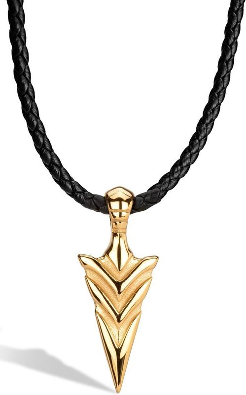 SERASAR - Lederen Ketting - Goud - 50cm