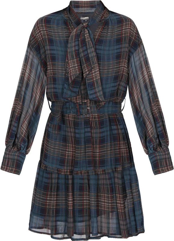 DreiMaster Vintage Blousejurk  navy / grijs / basaltgrijs / rood