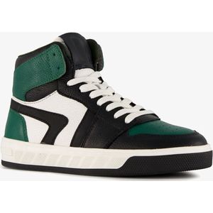 Groot hoge leren sneakers voor jongens groen - Maat 34 - Uitneembare zool