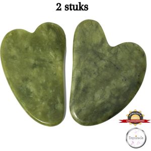 Demiracle® Pure Jade Gua Sha Set – Schraper - Massagehulpmiddel – Gezichtsmassage – Massage – Jade Roller - Face Roller – Ontspanning