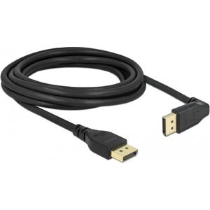 DisplayPort -kabel mannelijk rechtstreeks naar mannelijk 90 ° omhoog schuine schuppels 8k 60 Hz 3 m zonder vergrendeling