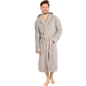Blumtal Badjas Katoen - Katoenen Badjas - Zachte Badjas met Capuchon - 100% Katoen - Grijs - Maat L