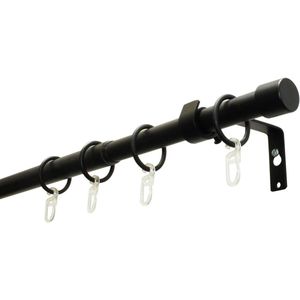 GARDINIA - Gordijnroede-set - Mat-zwart - 1 roede - Ø19/16 mm - Uitschuifbaar - 180-310 cm