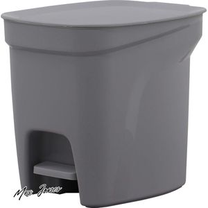 Mrs. Jones Pedaalafvalemmer 7 liter kunststof grijs - afvalbak - prullenbak .