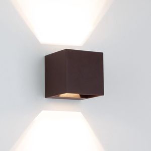 Reach Up&Down Muurlamp Zwart/Bruin kubus met LED