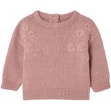 Sweater - Gebreide Trui - Baby - Met Geborduurde Bloemen - Lange Mouwen