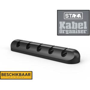 Staza Kabel Organiser Zwart | Kabel clips voor 1 kabel | Zelfklevende kabelclips | Kabelklem | Kabelhouder | Kabelgoot | Houder | Kabel management