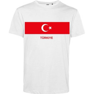 T-shirt Uit Turkije | EK 2024 |Turkije tshirt | Shirt Turkije Vlag | Wit | maat XS