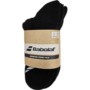 Babolat quarter 3 pair pack / half hoge sportsokken - zwart - maat 43/46