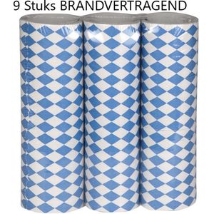 9 X  Serpentine Blauw/ Wit  BRANDVEILIGE, Bavaria, Carnaval, Themafeest, Apres ski, Oktoberfest, Bavaria