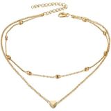 Multilayer dames choker Heartbeat Goudkleurig